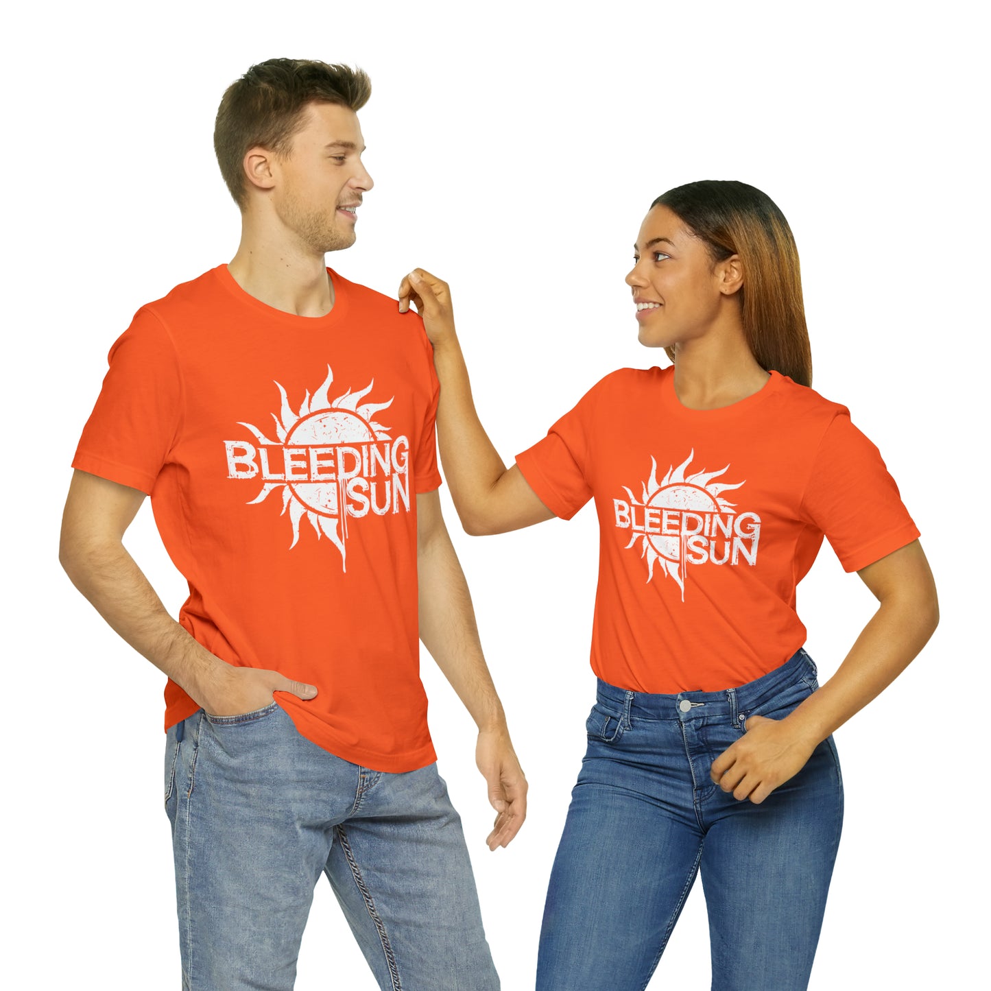 Bleeding Sun White Logo Unisex Jersey Short Sleeve Tee