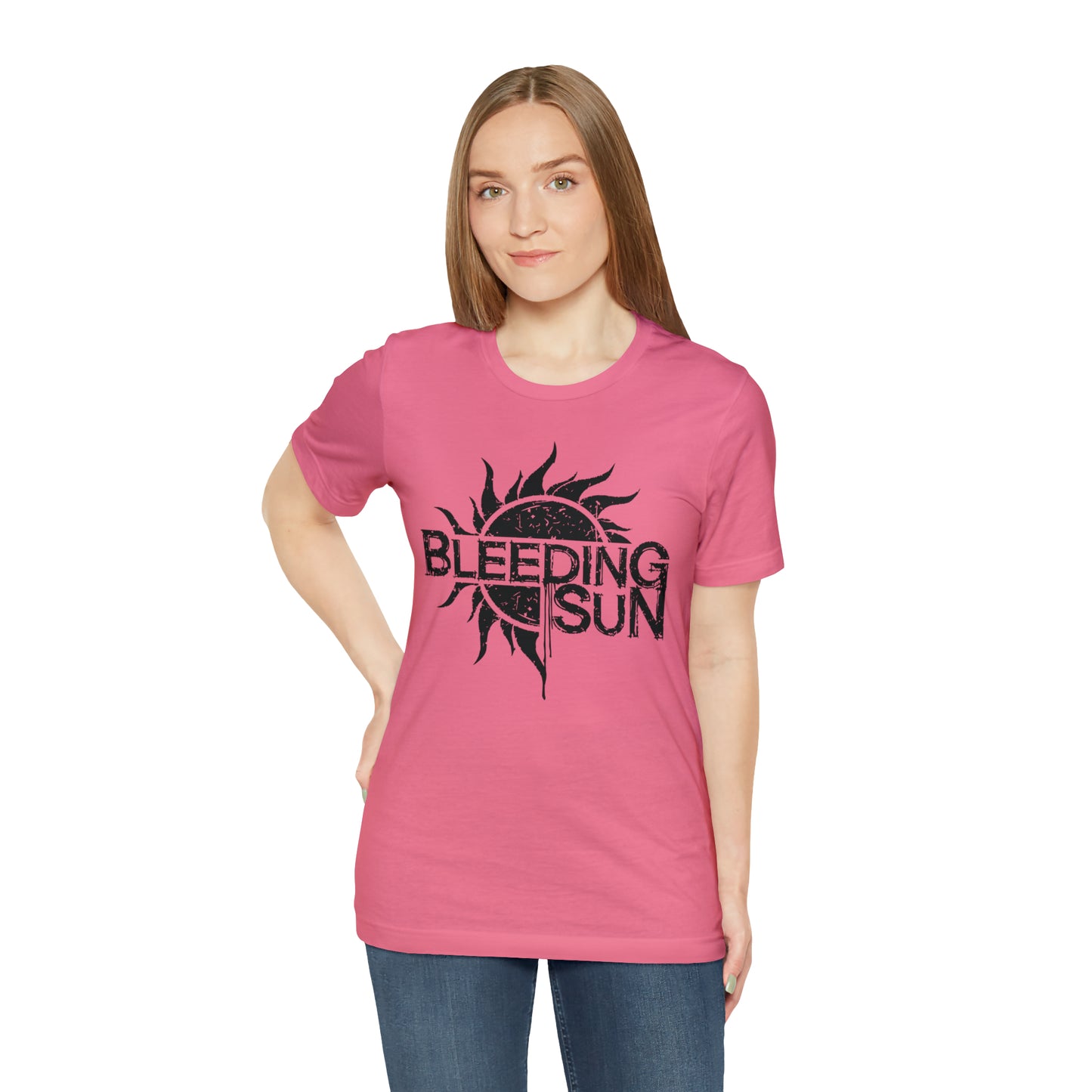 Bleeding Sun Black Lettering Unisex Jersey Short Sleeve Tee