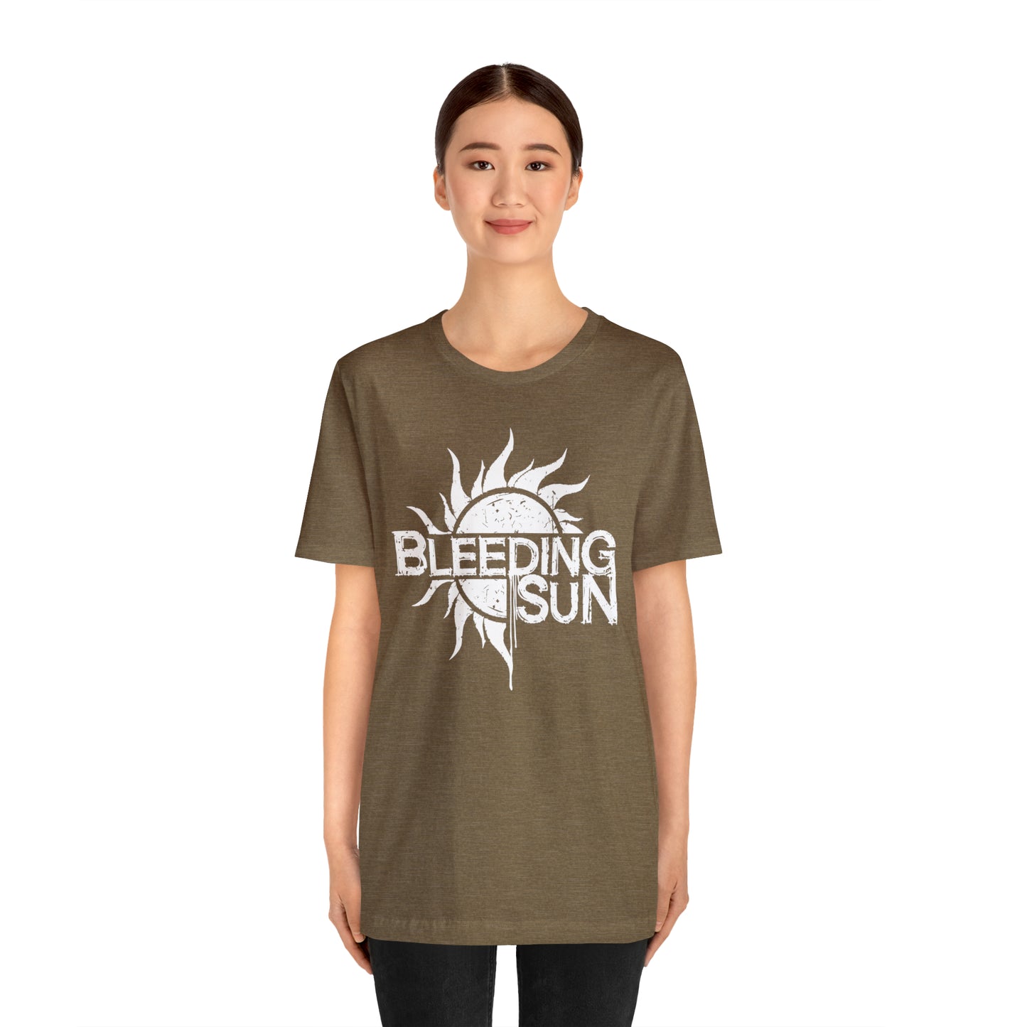 Bleeding Sun White Logo Unisex Jersey Short Sleeve Tee