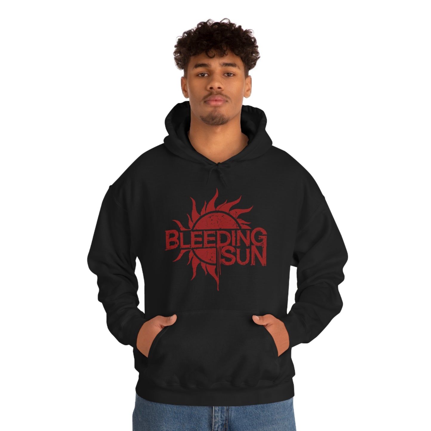 Bleeding Sun Red Logo Unisex Heavy Blend™ Hooded Sweatshirt