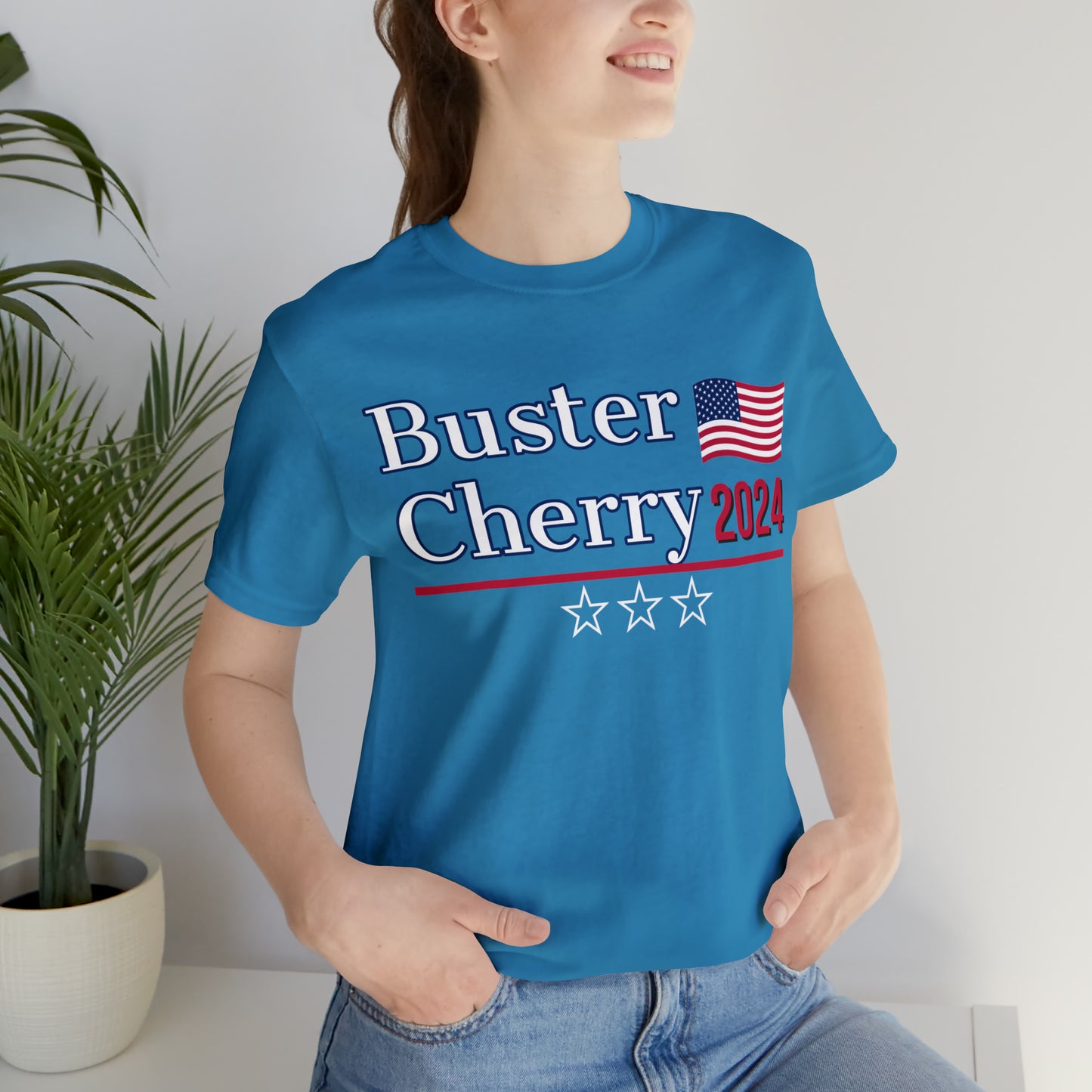 Buster Cherry Presidential Pun Unisex Jersey Short Sleeve Tee