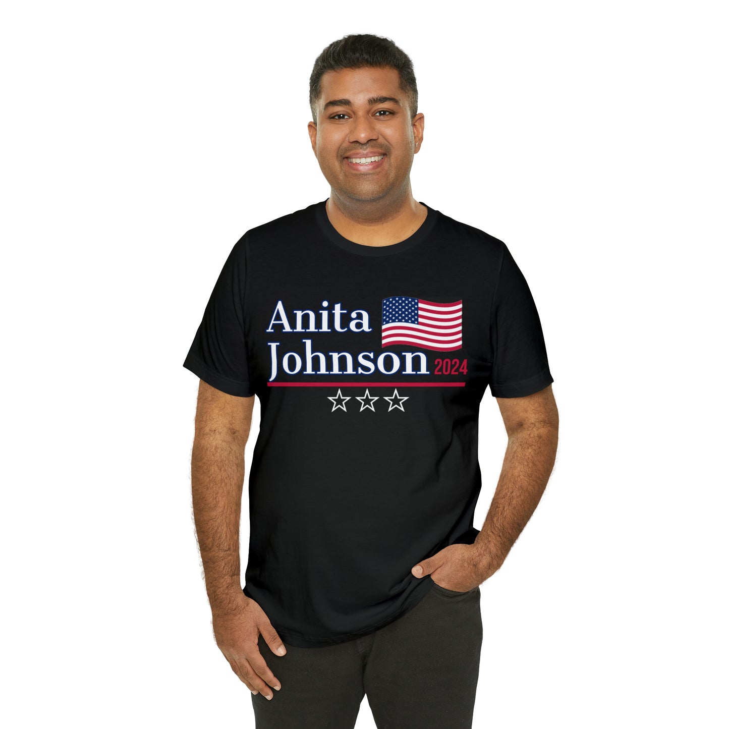 Anita Johnson Presidential Pun Unisex Jersey Short Sleeve Tee