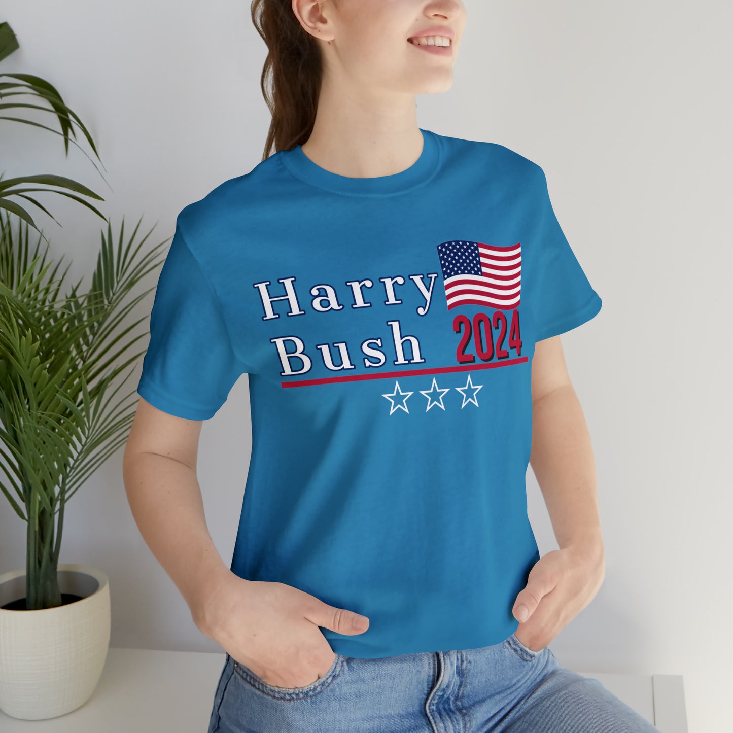 Harry Bush Presidential Pun Unisex Jersey Short Sleeve Tee