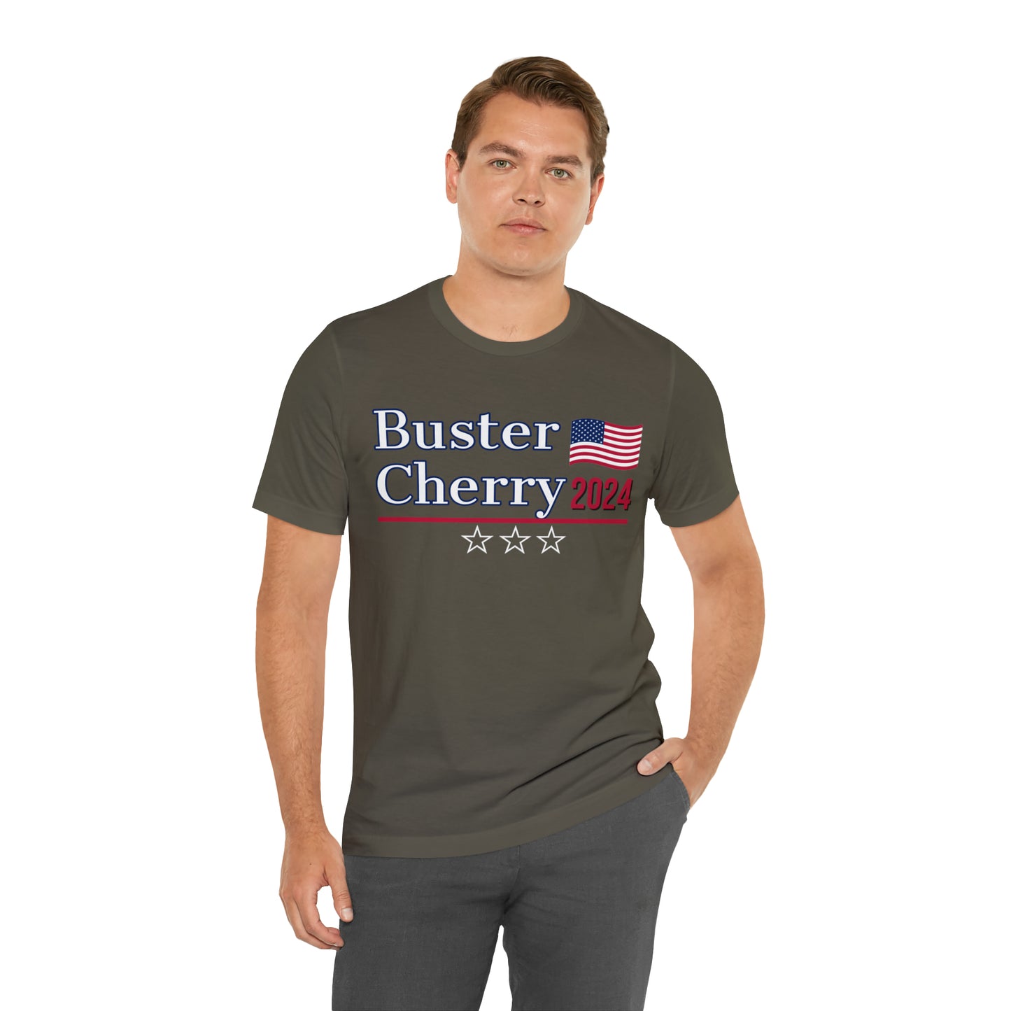 Buster Cherry Presidential Pun Unisex Jersey Short Sleeve Tee