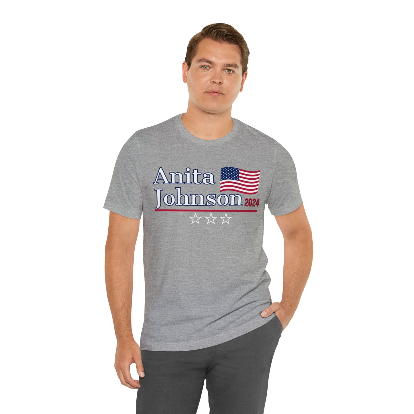 Anita Johnson Presidential Pun Unisex Jersey Short Sleeve Tee