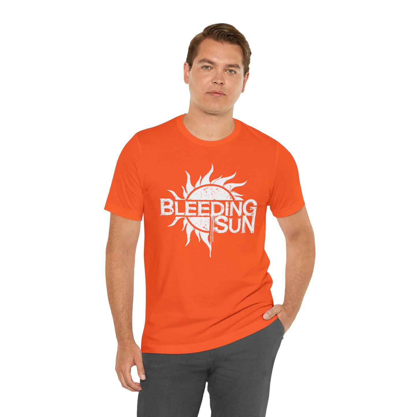 Bleeding Sun White Logo Unisex Jersey Short Sleeve Tee