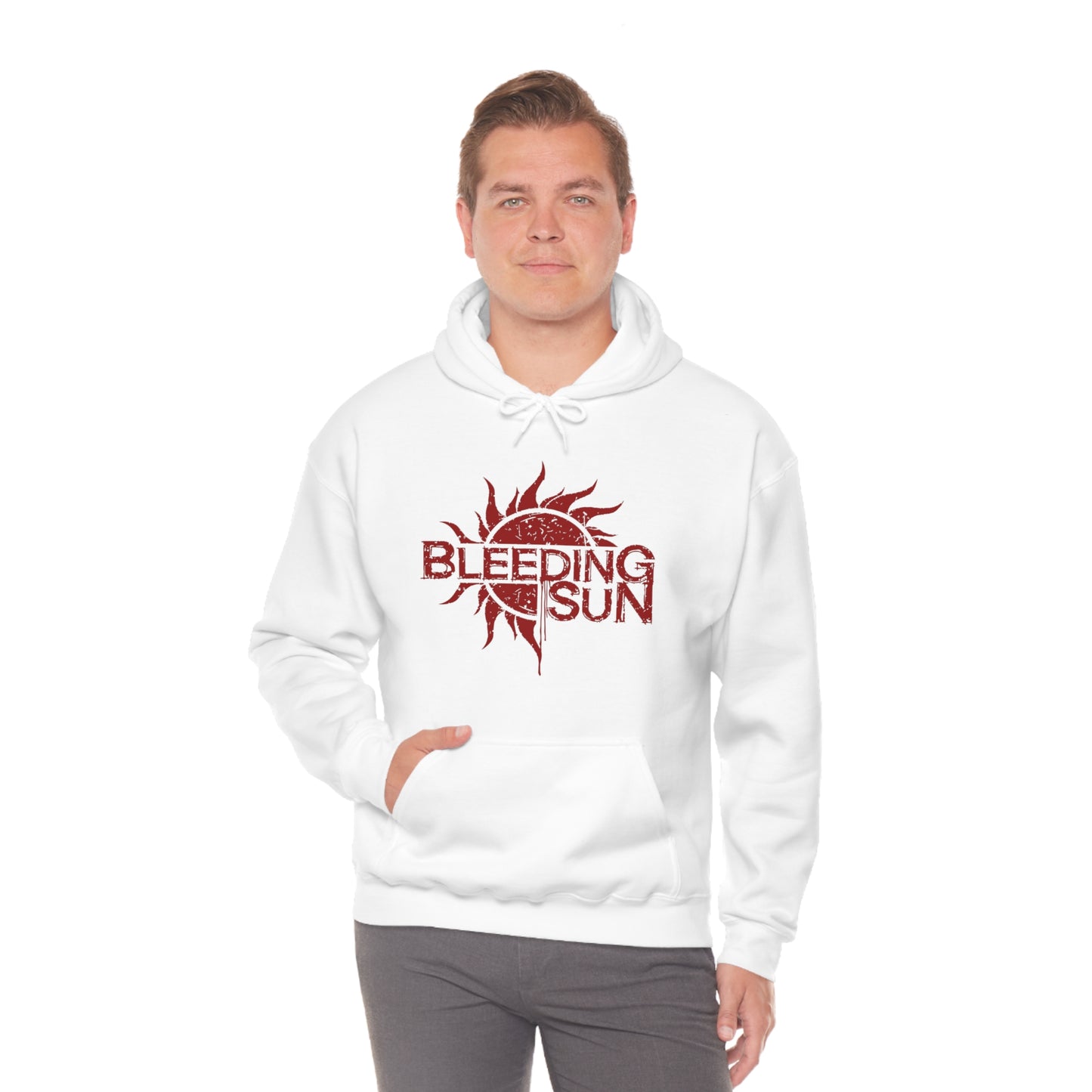 Bleeding Sun Red Logo Unisex Heavy Blend™ Hooded Sweatshirt