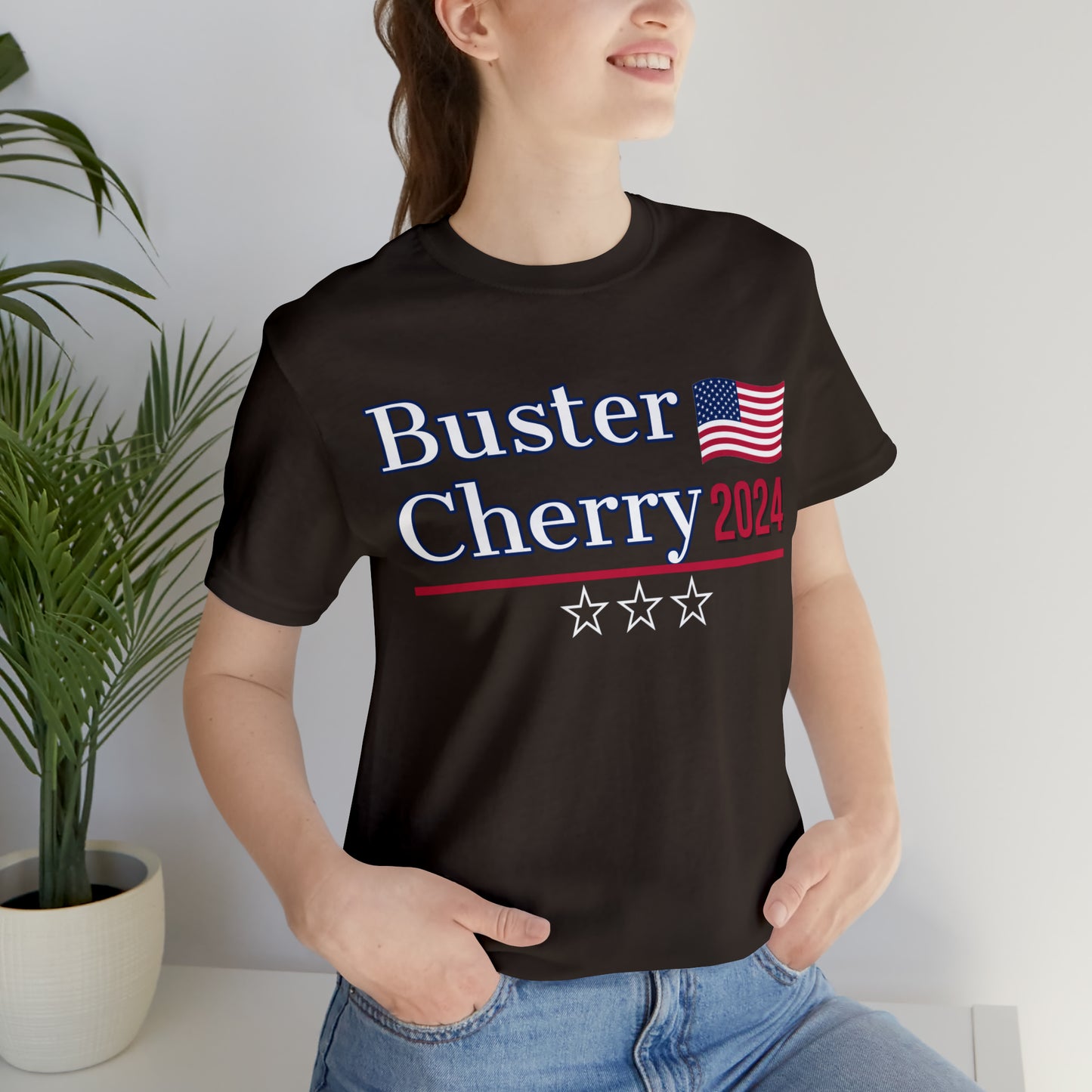 Buster Cherry Presidential Pun Unisex Jersey Short Sleeve Tee