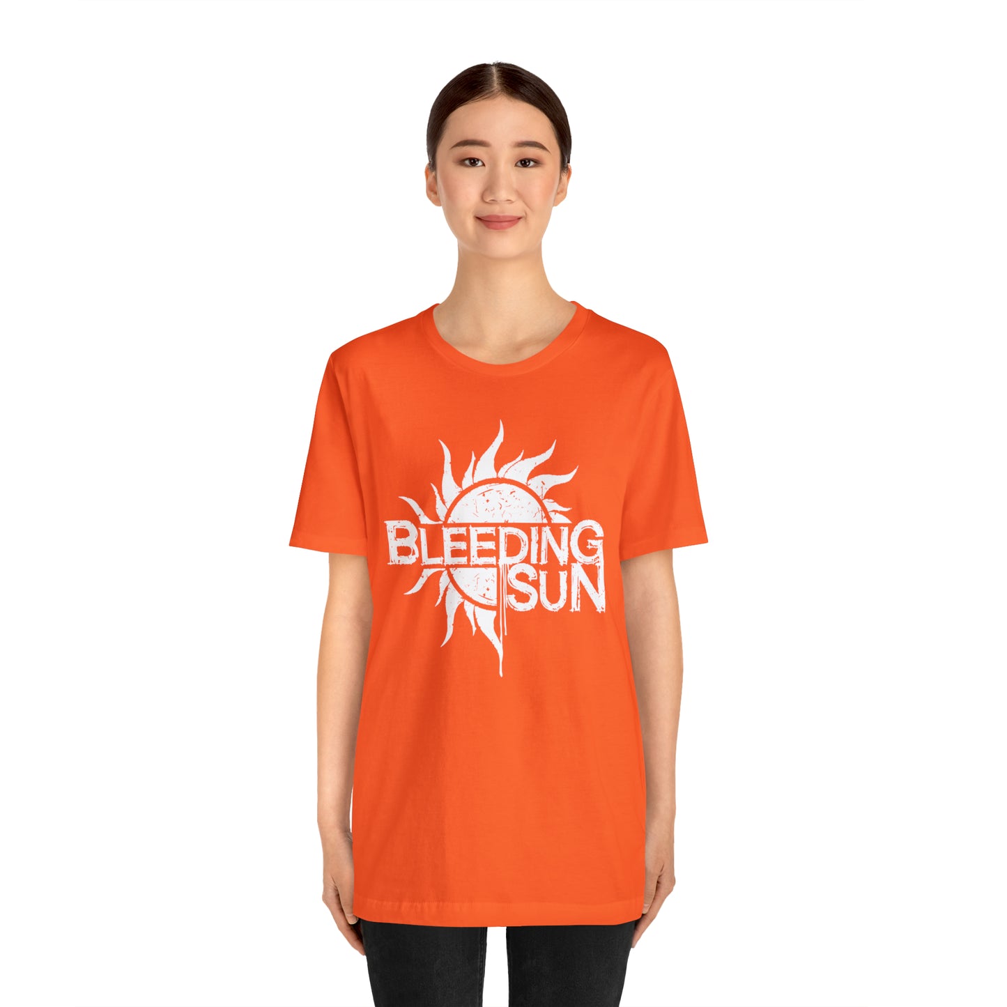 Bleeding Sun White Logo Unisex Jersey Short Sleeve Tee