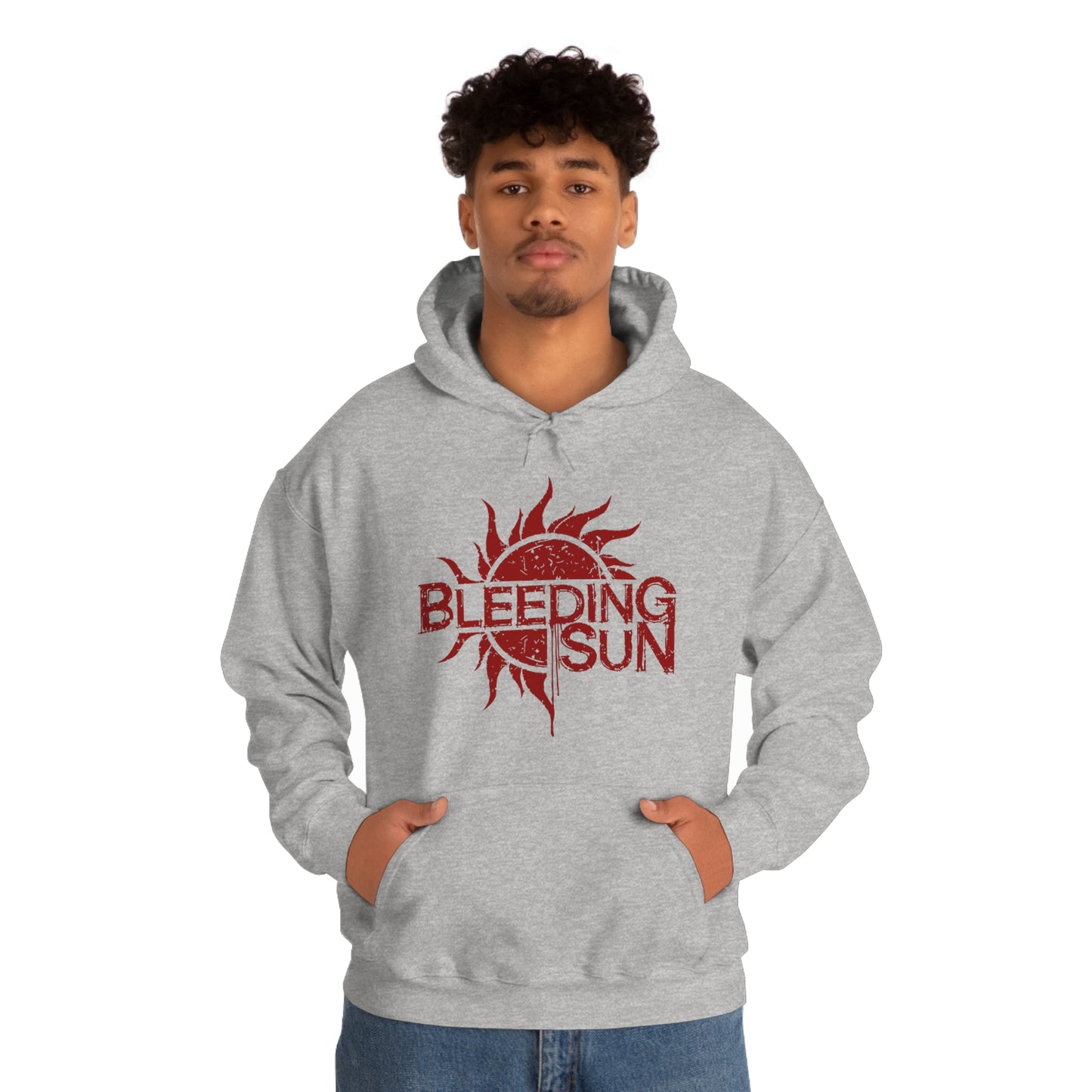 Bleeding Sun Red Logo Unisex Heavy Blend™ Hooded Sweatshirt