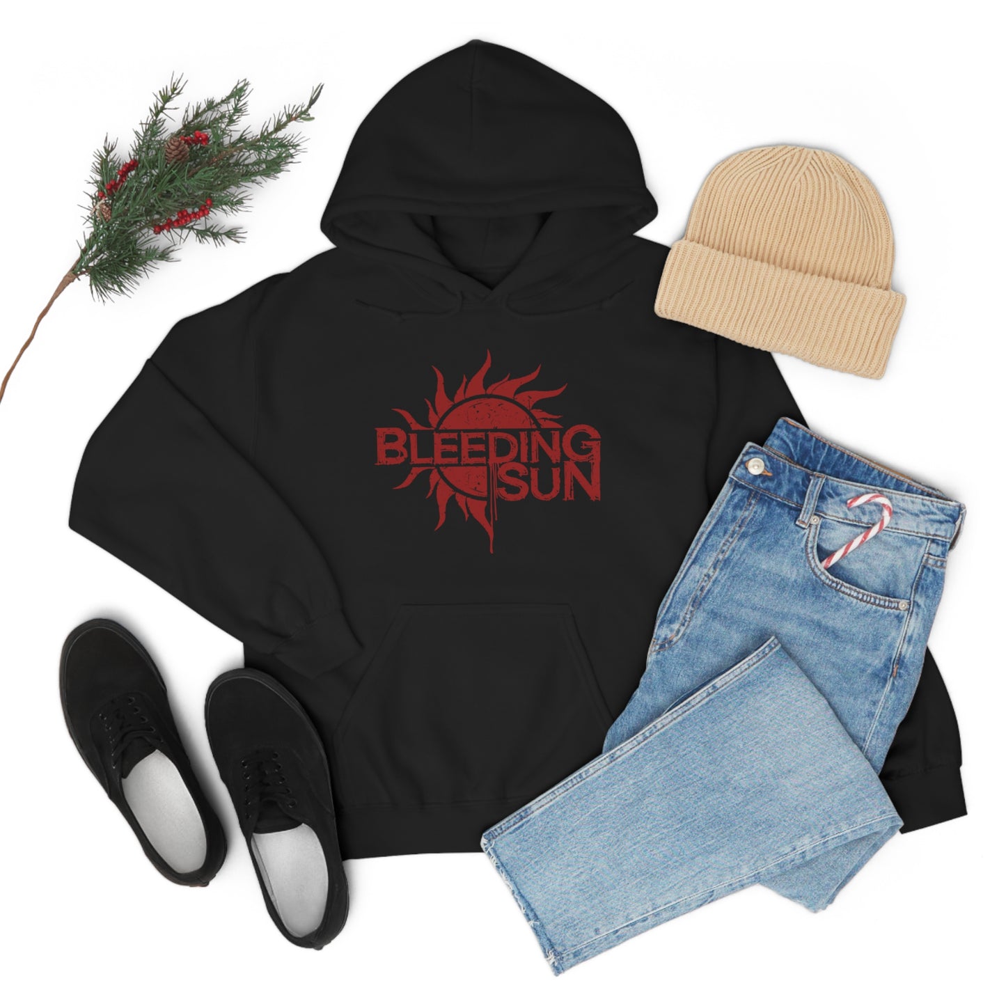 Bleeding Sun Red Logo Unisex Heavy Blend™ Hooded Sweatshirt