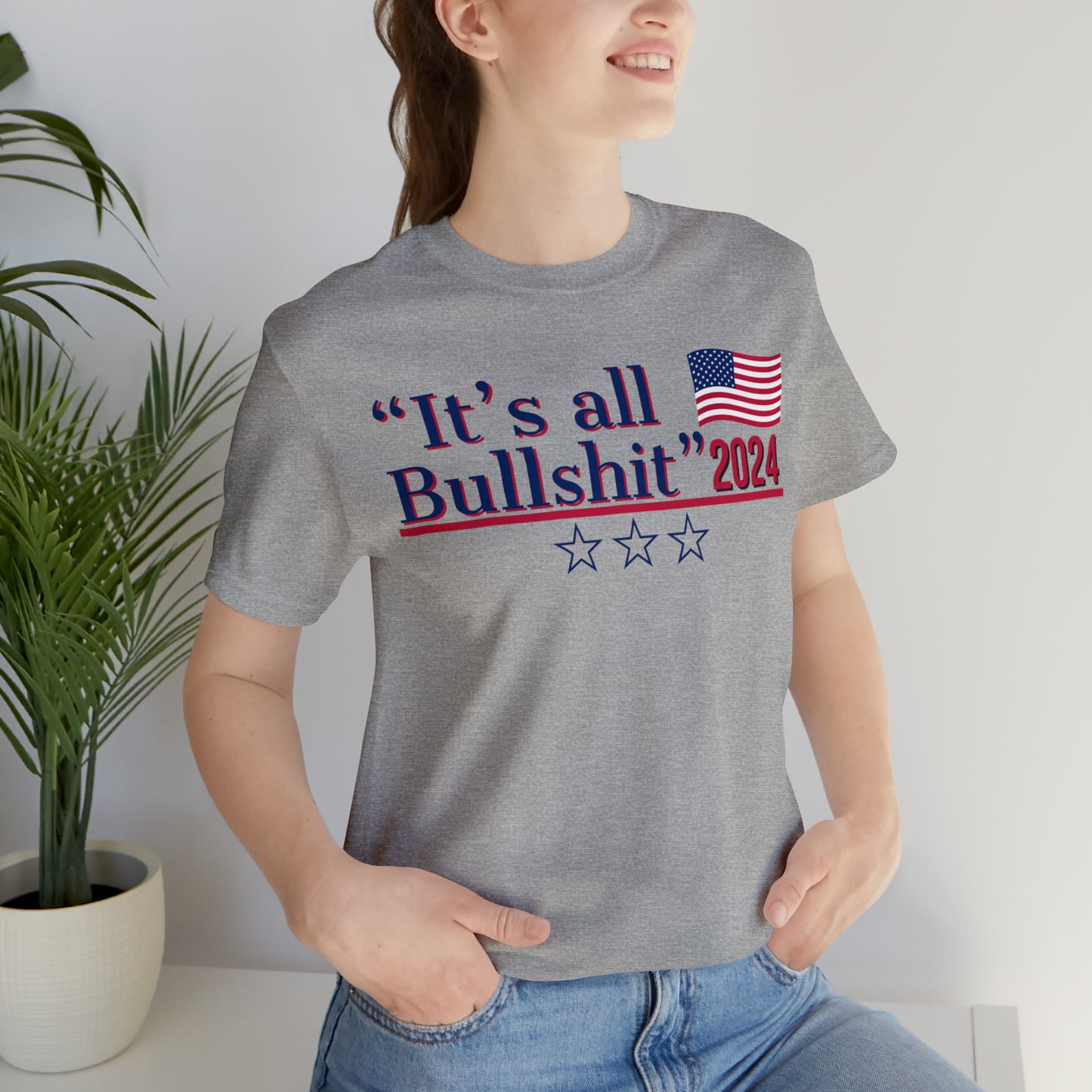 It’s All BS Presidential Pun Unisex Jersey Short Sleeve Tee